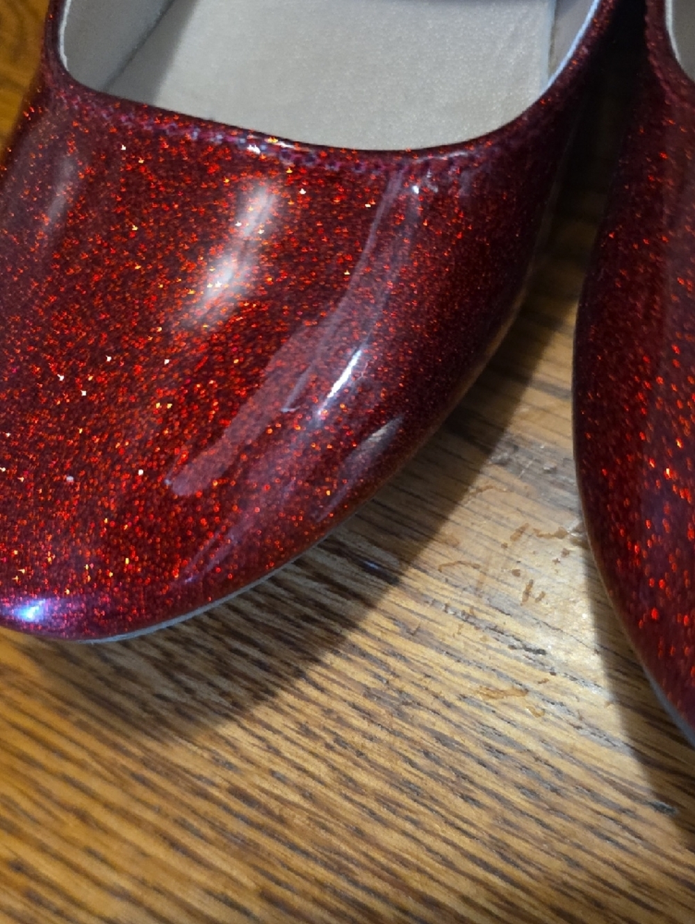 Place Sparkling Red Flats with Rhinestone Strap - Picture 3 of 3